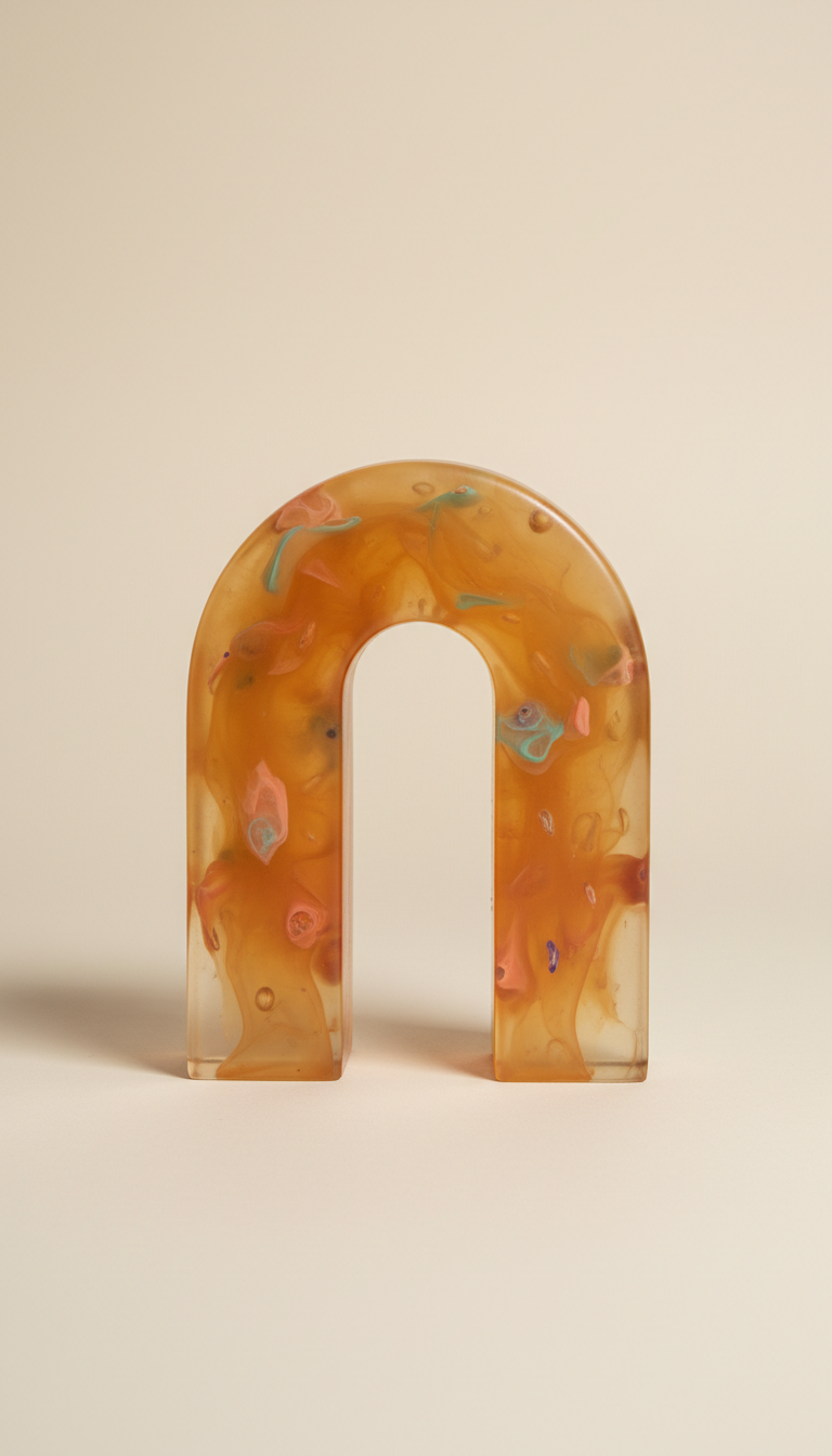 Vase en résine marbrée