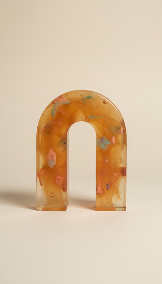 Vase en résine marbrée