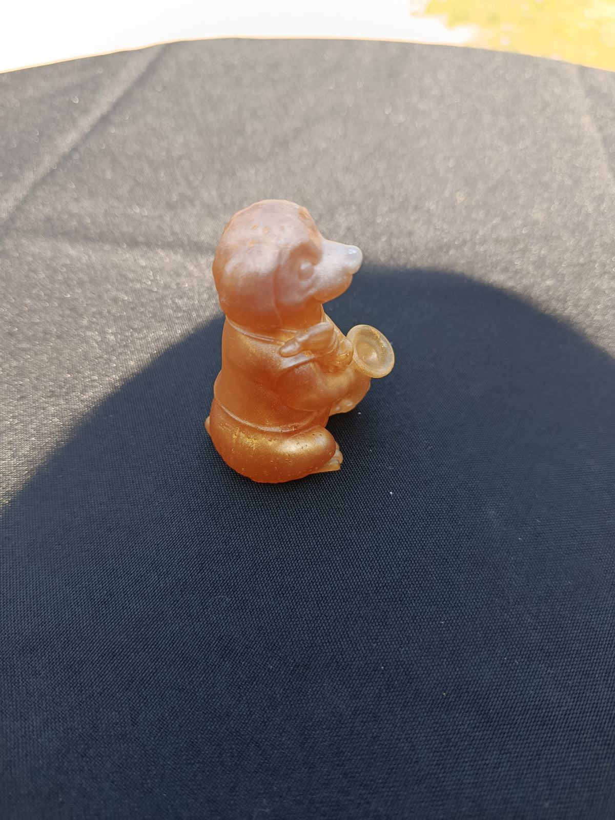 Petit chien avec son instrument